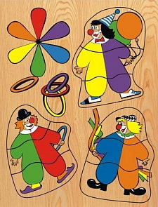 Деревянный пазл в рамке - Клоуны (Wooden Toys, D103-no)
