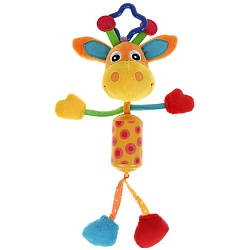 Текстильная ирушка-подвеска с колокольчиком Жирафик (Умка, RBP-G) - миниатюра