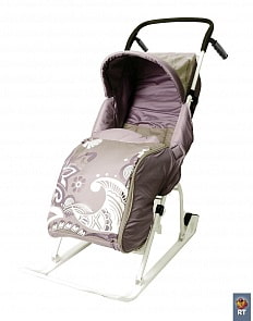 Санки-коляска Комфорт «Зимняя сказка» с колесиками (RT, 3916RT)