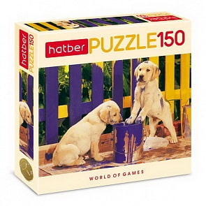 Пазл 150 элементов – Любопытные щенки (Hatber, 150ПЗ4-05670)