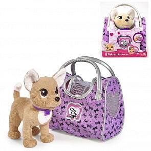Плюшевая собачка Chi-Chi love - Путешественница, с сумкой-переноской, 20 см (Simba, 5893124129)