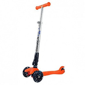 Трехколесный самокат, алюминиевая рама, нагрузка до 50 кг, оранжевый (Next, MAXI-F-ORANGEsim)