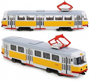 Трамвай 30 см со светом и звуком, открываются двери (Технопарк, X600-H36002-R)