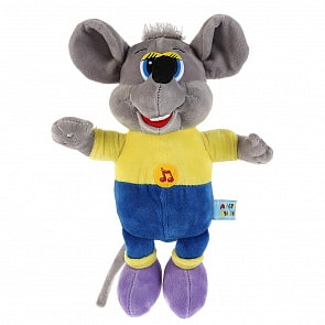 Озвученная мягкая игрушка Кот Леопольд - Серый мышонок, 23 см, песенка и 4 фразы из мультфильма (Мульти-пульти, V39973B-23)