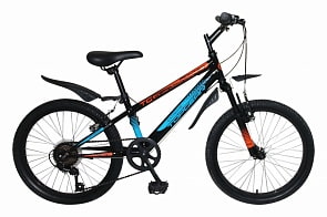 Велосипед Хардтейл Fighter, колеса 20", амортизационная вилка, 7 скоростей, Falcon, тормоза V-brake, стальные обода, крылья (Topgear, ВН20203)
