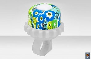 Звонок алюминий 23R-06/210117, дизайн – Цветы, цвет бело-голубой (RT, 4221RT)