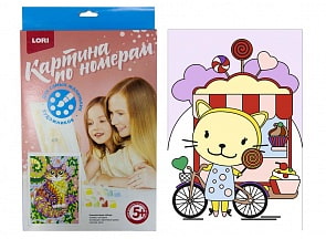 Картина по номерам для малышей - Киска с леденцом (Lori, Ркн-001)