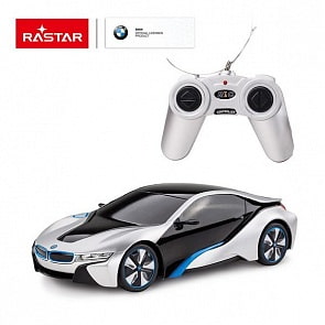 Машина на радиоуправлении 1:24 BMW I8, цвет Серебряный (Rastar, 48400S)