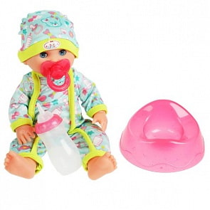 Интерактивный озвученный пупс Женечка 25 см Барто А. пьет писает закрывает глаза 3 аксессуара (Карапуз, Y25DP-788-RU-20)