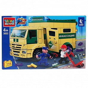 Конструктор из серии Камаз: Ограбление инкассаторской машины, 114 деталей (Город мастеров, 3053-KK)