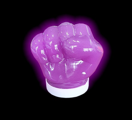 Слайм – Стекло фиолетовый неон, светящийся в темноте, 50 грамм 