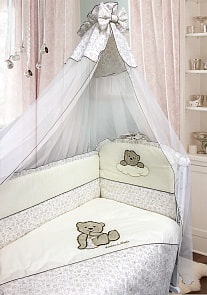 Комплект в кроватку - Мишка в штанишках, 7 предметов (Bombus, 5673)