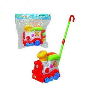 Каталка Паровозик, пакет, 20 x 12 x 20 см. (1Toy, Т80590)