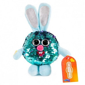 Игрушка мягкая Крош 10 см из пайеток Смешарики музыкальный чип (Мульти-Пульти, M80213-12B)