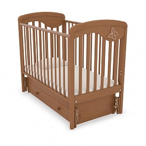 Кровать детская Гандылян К-2002-24м Джулия Бабочка маятник универсальный, вишня (Gandylyan, GAN-К-2002-24м_вишня)