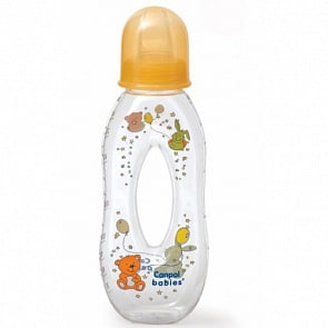 Бутылочка тритановая с отверстием с силиконовым носиком, 250 мл, 6+, желтый (Canpol babies, 56/200_250930107)