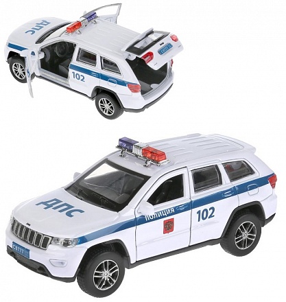Инерционный металлический Jeep Grand Cherokee - Полиция, 12 см, цвет белый 