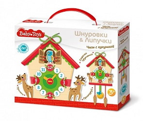 Шнуровки и липучки Baby Toys - Часы с кукушкой (Десятое королевство, 02927ДК)