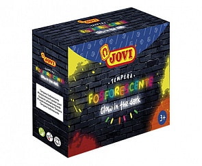 Гуашь фосфоресцентная, светящаяся в темноте 4 цвета по 55мл (Jovi, 504)