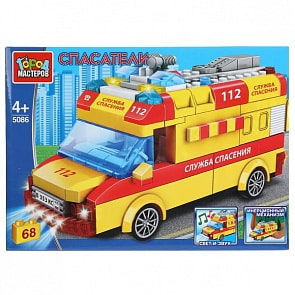 Конструктор Машина службы спасения свет-звук инерция 68 деталей (Город мастеров, 5086-ZH)