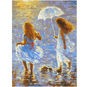 Раскраска по номерам – Прогулка, размер 40 х 30 см. (Белоснежка, 048-AS)