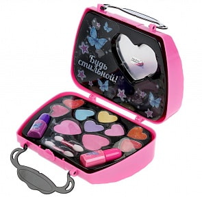 Набор косметики: тени, блеск для губ, румяна, лак для ногтей (Милая леди, J1068-BK) (ассортимент)