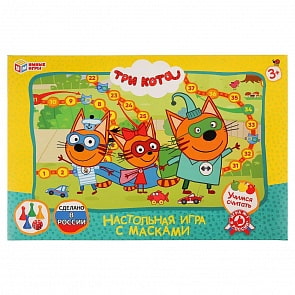 Настольная игра-ходилка Умные Игры – Три кота, с масками (Умка, 4690590193907)