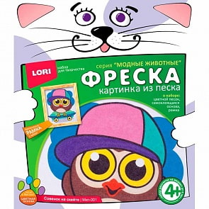 Картина из песка. Фреска - Совенок на скейте (Лори, Мкп-001)