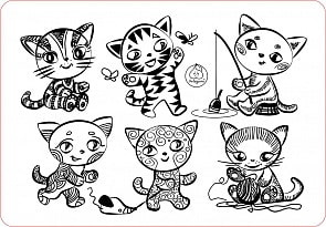 Коврик-раскраска маленький – Котята, размер 48 х 33,5 см (ЯиГрушка, 12004)