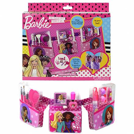 Игровой набор детской декоративной косметики с поясом визажиста – Barbie 