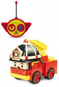 Poli Robocar. Радиоуправляемая машинка Рой, свет фар, мигает сирена на крыше и звук сирены (Silverlit, 83186)