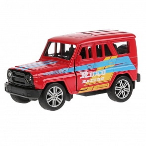 Джип Уаз Hunter спорт 11,5 см, открываются двери и багажник, инерционный механизм (Технопарк, SB-16-68-S-WB)