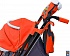 Санки-коляска Snow Galaxy City-2 - Мишка с бабочкой на красном, на больших колесах Eva, сумка, варежки  - миниатюра №13