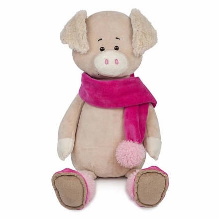 Мягкая игрушка - Свинка Вероника в шарфе, 20 см. 