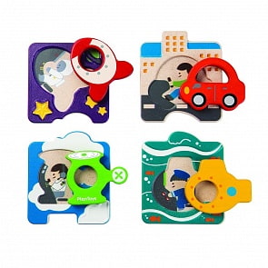 Деревянный пазл - Транспорт (Plan Toys, 5675k)