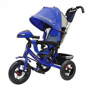 Велосипед 3-х колесный - Lexus Trike, синий, светомузыкальная панель, регулируемая спинка, надувные колеса диаметром 30 и 25 см (Lexus Trike, 950M3-N1210-BLUEsim)