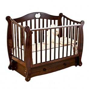 Кровать детская Красная Звезда С 707 Валерия, резьба №19 накладка №22 Мишка на облаке, шоколад (Красная Звезда, КЗ-С 707_шоколад)