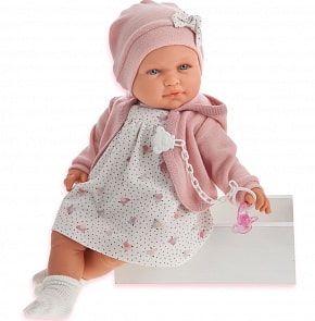 Кукла Роза в розовом, 55 см, плачет (Munecas Antonio, 1904P)