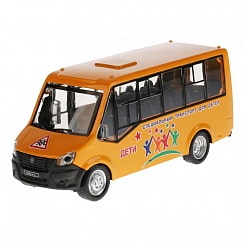 Автобус Газель Next Citiline Дети, 14,5 см, открываются двери, инерционный механизм (Технопарк, NEXTCITI-15-CHI)