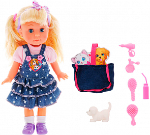 Интерактивная кукла Полина с питомцем (Карапуз, POLI-03-C-RUsim)
