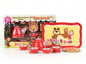 Набор металлической посуды - Чаепитие. Маша и Медведь (Затейники, 1110811)