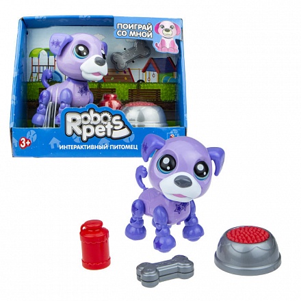 Интерактивная игрушка со звуковыми эффектами - Озорной щенок фиолетовый 