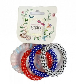 Набор резинок-пружинок для волос Lukky Fashion, 4 штуки, 4 цвета (Lukky, Т18567) (ассортимент)