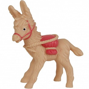 Виниловая игрушка-пищалка - Ослик с розовым мешком-поклажей, 13 см (Schildkroet, 0001055GE_SHC)