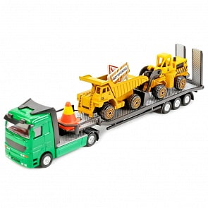Набор металлической строительной техники с аксессуарами, масштаб 1:43 (Технопарк, 773107) (ассортимент)