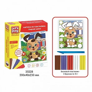 Картина из пластилина - Озорной щенок (ТМ Let`s play, 35228)