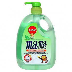 Гель для мытья посуды и детских принадлежностей с ароматом зелёного чая, 1000 мл. (Mama Lemon, 390-3-46334)