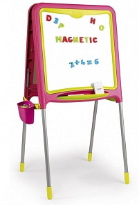 Двухсторонний складывающийся мольберт Smoby, розовый (Smoby, 410303)