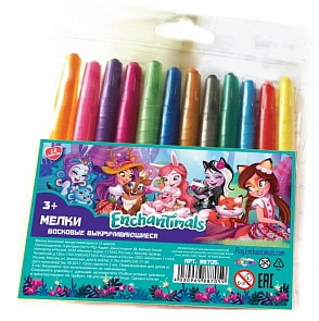 Мелки восковые выкручивающиеся - Enchantimals, 12 цветов (Centrum, 88705-no)