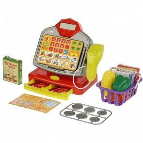 Касса Три Кота с набором продуктов, свет и звук (Играем Вместе, ZY785622-R)